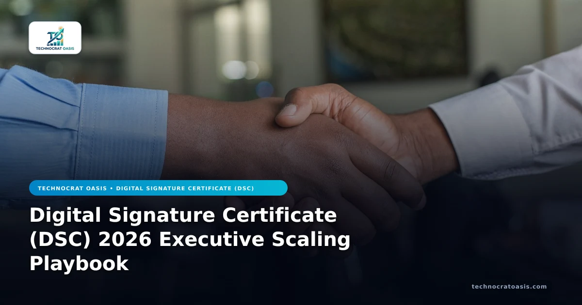 Digital Signature Certificate (DSC) 2026 Executive Scaling Playbook