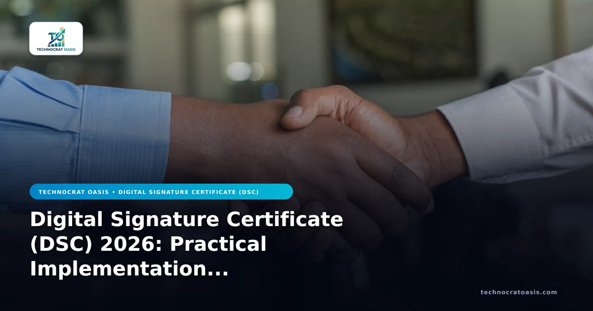 Digital Signature Certificate (DSC) 2026: Practical Implementation & Approval Roadmap