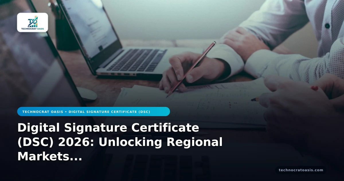Digital Signature Certificate (DSC) 2026: Unlocking Regional Markets & Compliance