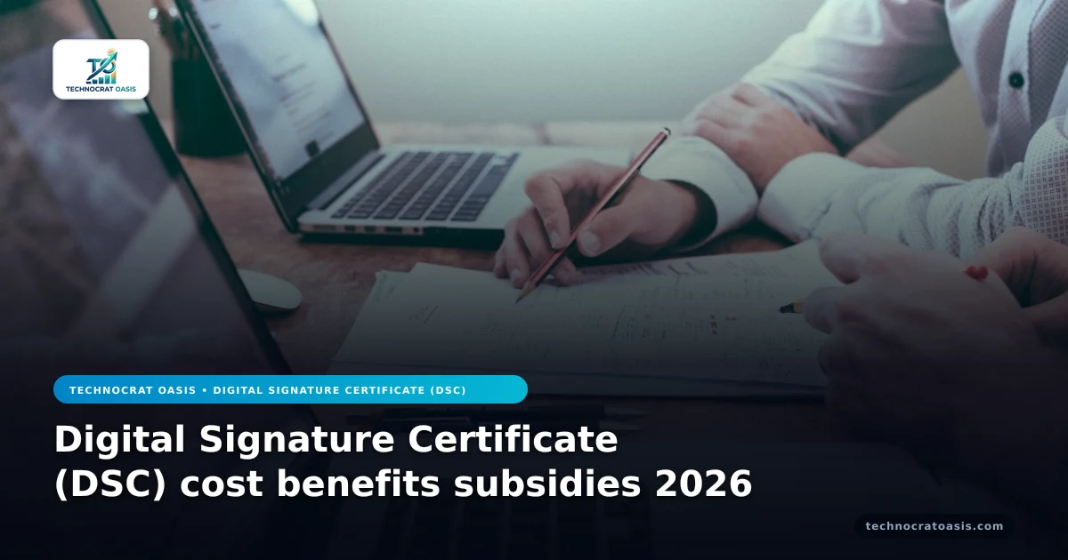 Digital Signature Certificate (DSC) cost benefits subsidies 2026