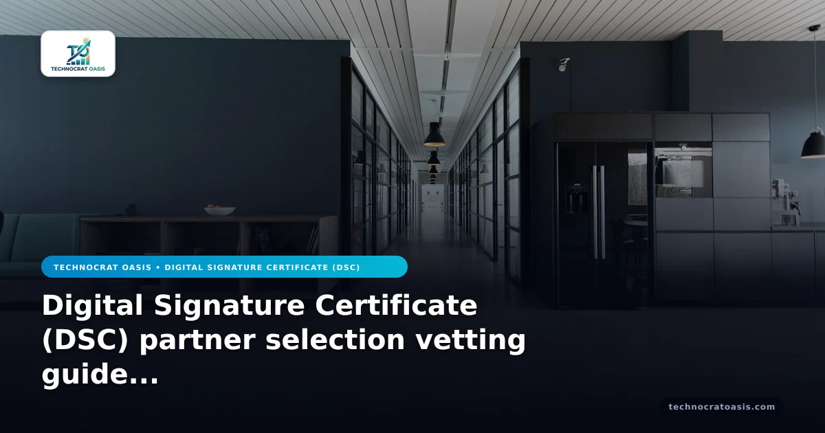 Digital Signature Certificate (DSC) partner selection vetting guide 2026