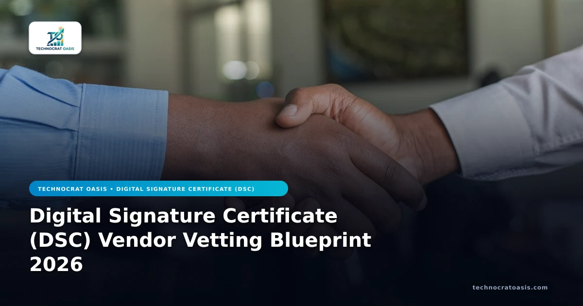 Digital Signature Certificate (DSC) Vendor Vetting Blueprint 2026