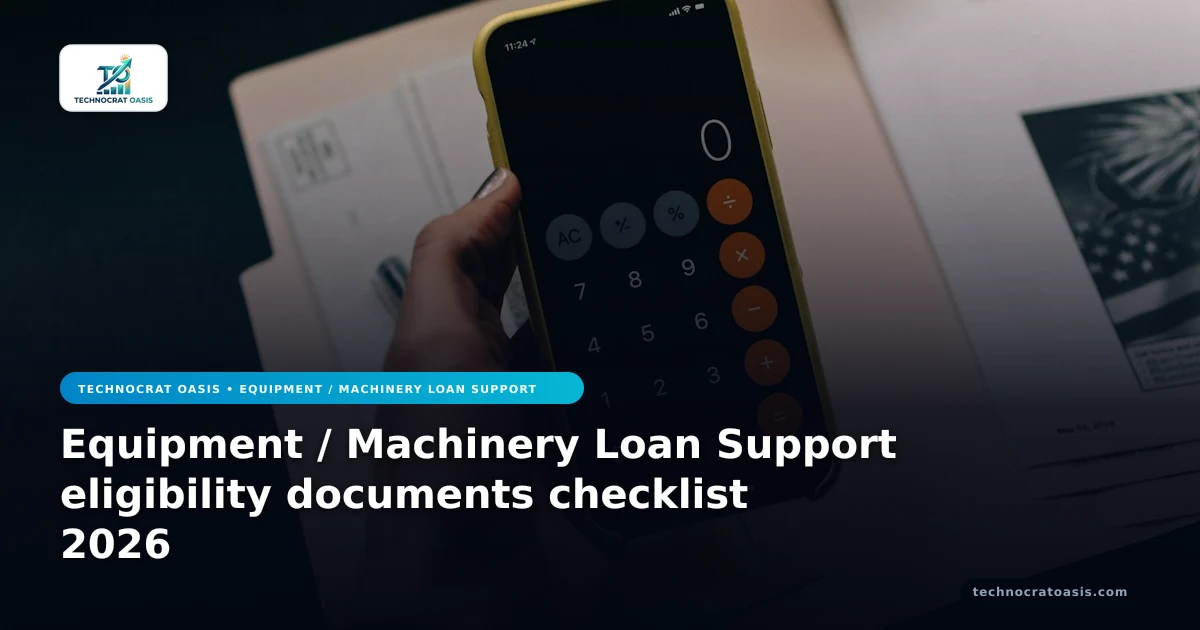 Equipment / Machinery Loan Support eligibility documents checklist 2026