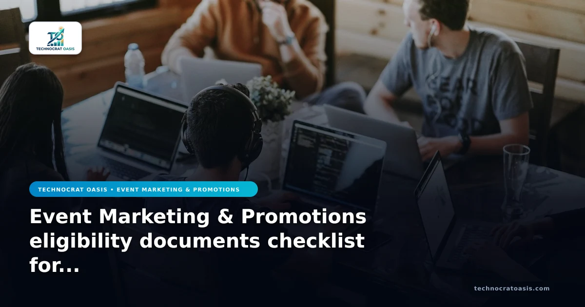 Event Marketing & Promotions eligibility documents checklist for 2026