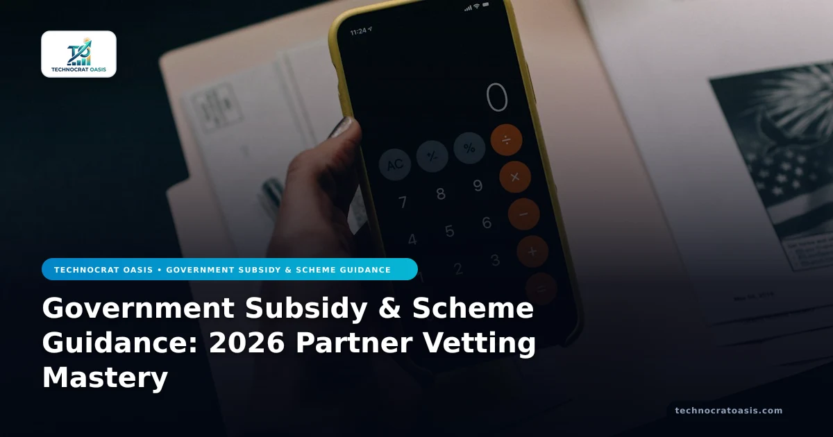 Government Subsidy & Scheme Guidance: 2026 Partner Vetting Mastery