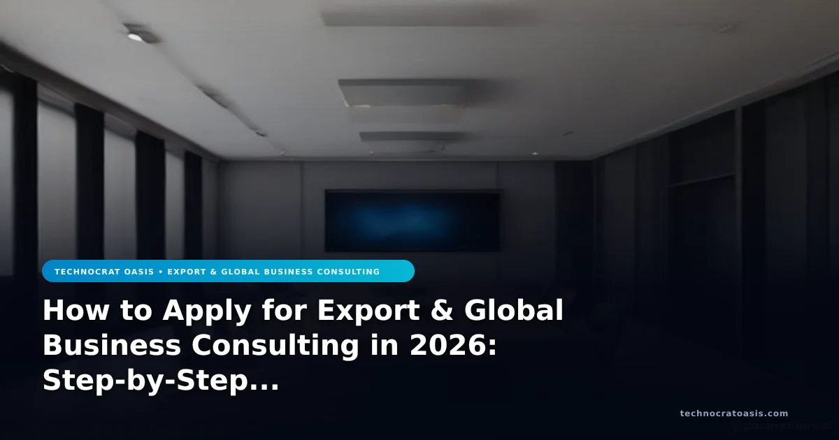 How to Apply for Export & Global Business Consulting in 2026: Step-by-Step Process & Benefits