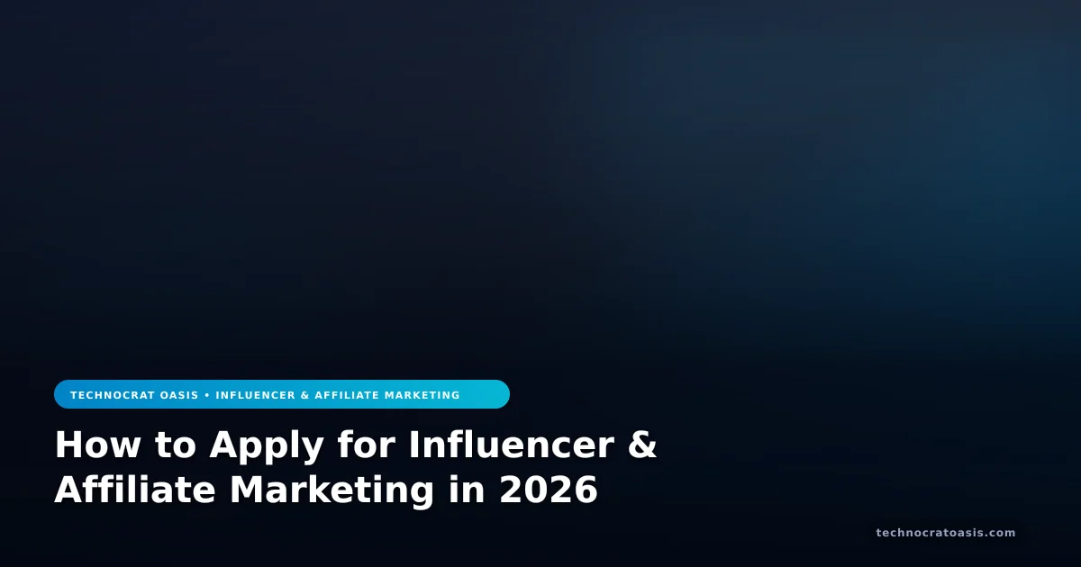 How to Apply for Influencer & Affiliate Marketing in 2026