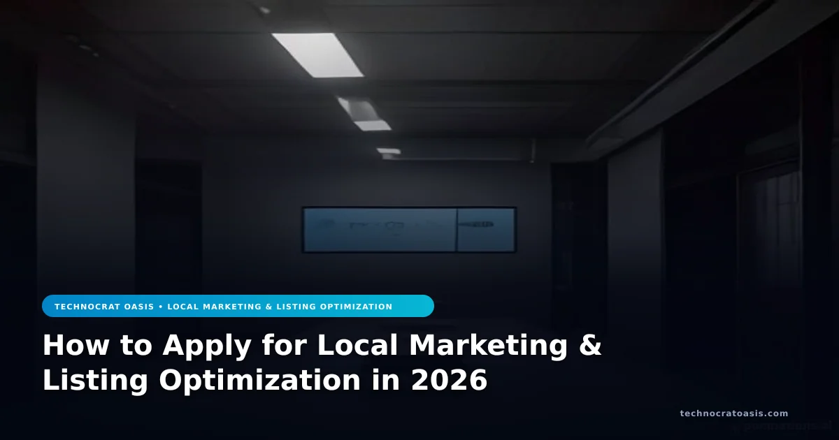 How to Apply for Local Marketing & Listing Optimization in 2026