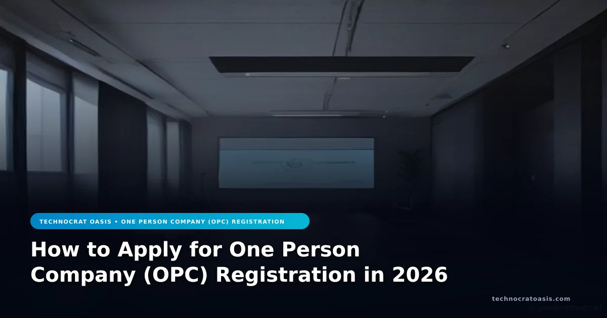 How to Apply for One Person Company (OPC) Registration in 2026