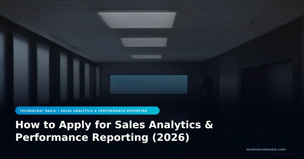 How to Apply for Sales Analytics & Performance Reporting (2026)