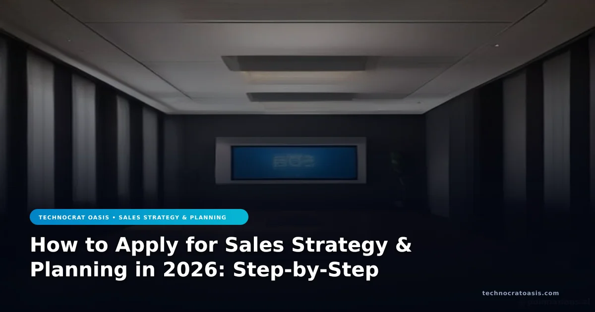 How to Apply for Sales Strategy & Planning in 2026: Step-by-Step