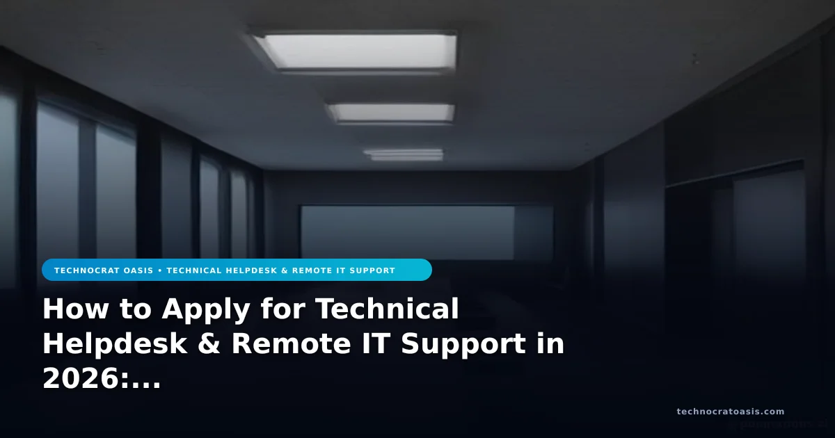 How to Apply for Technical Helpdesk & Remote IT Support in 2026: Step-by-Step Process & Benefits