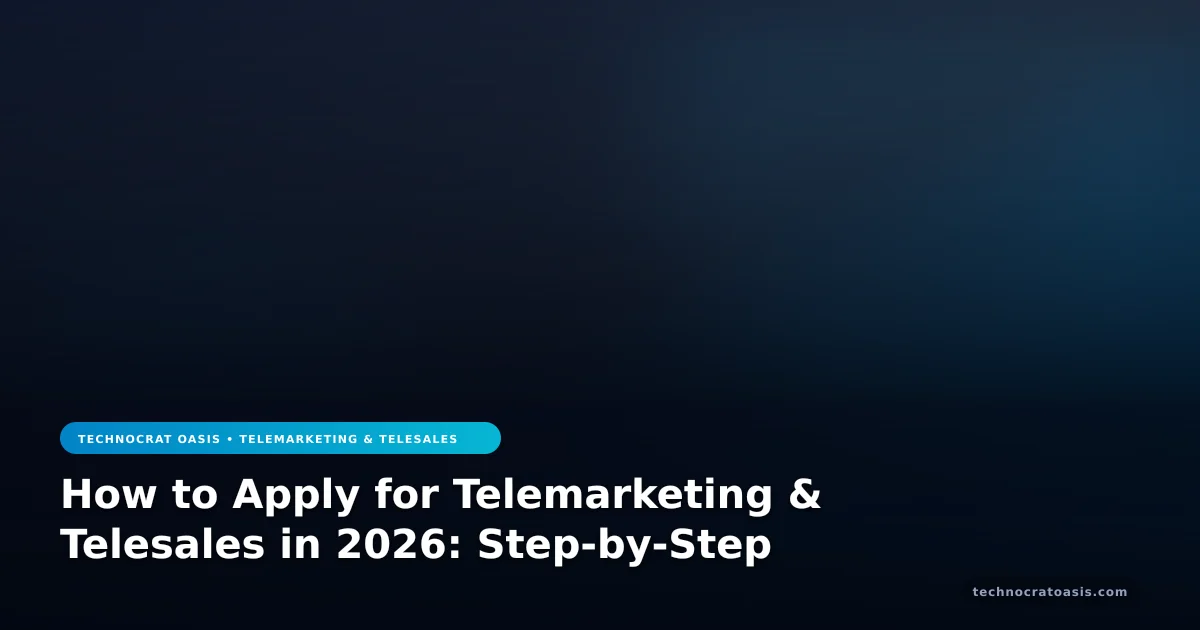 How to Apply for Telemarketing & Telesales in 2026: Step-by-Step