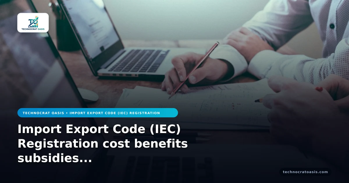 Import Export Code (IEC) Registration cost benefits subsidies 2026