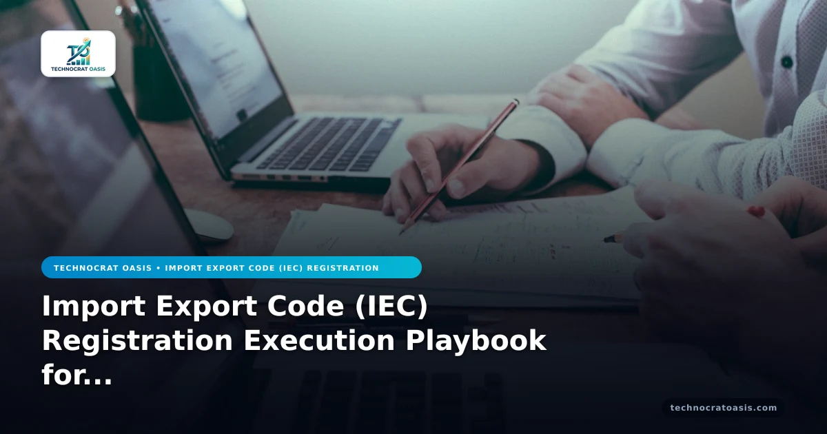 Import Export Code (IEC) Registration Execution Playbook for 2026