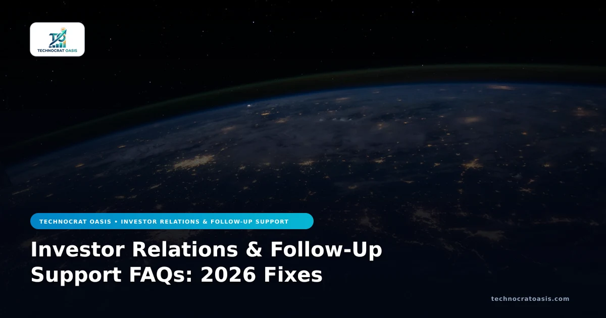 Investor Relations & Follow-Up Support FAQs: 2026 Fixes