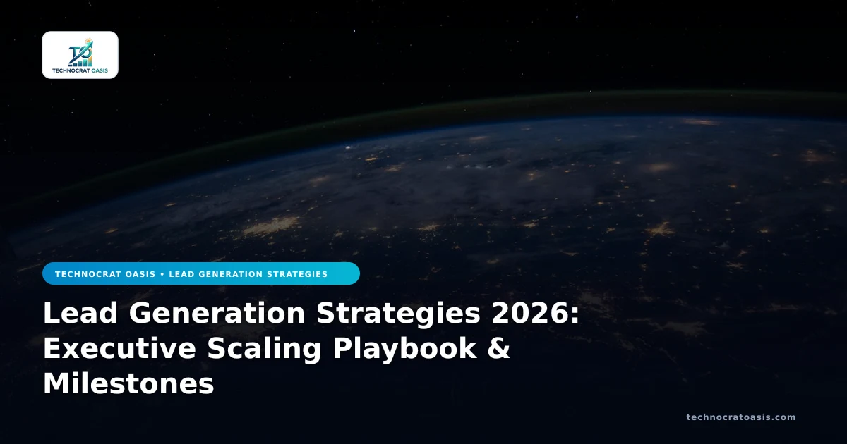Lead Generation Strategies 2026: Executive Scaling Playbook & Milestones
