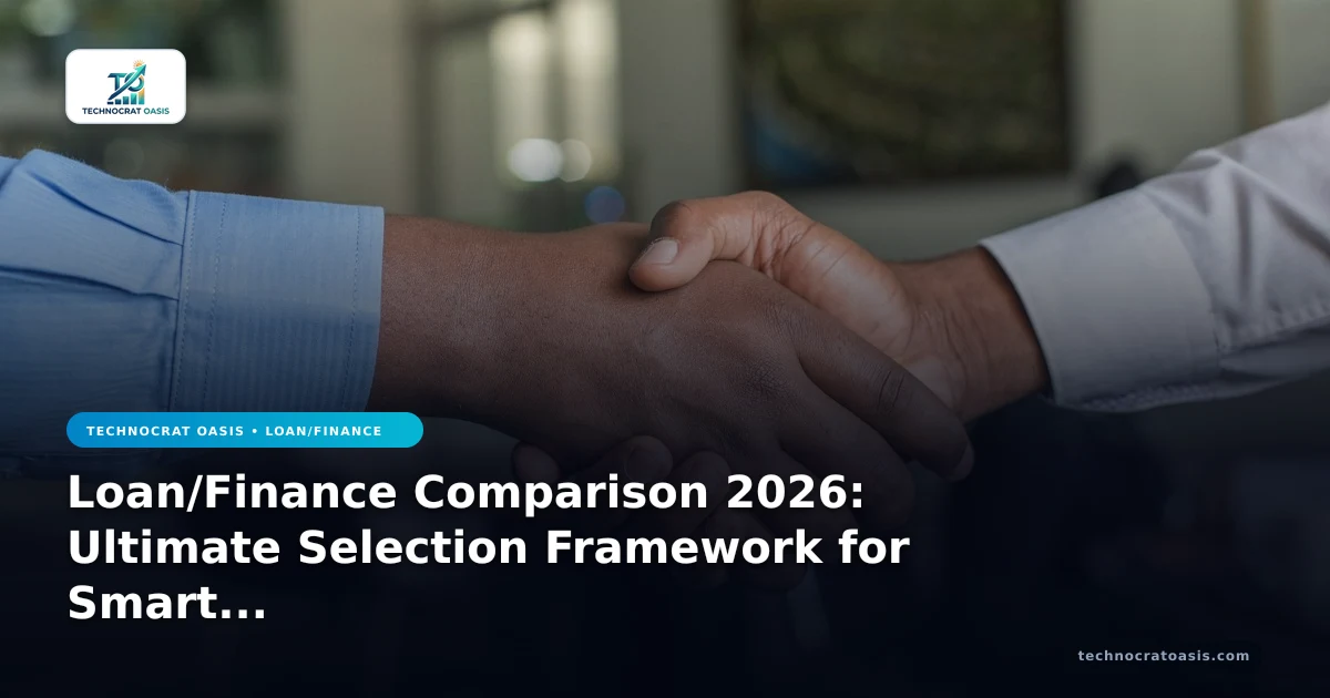 Loan/Finance Comparison 2026: Ultimate Selection Framework for Smart Decisions
