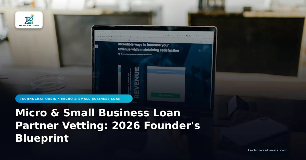 Micro & Small Business Loan Partner Vetting: 2026 Founder's Blueprint