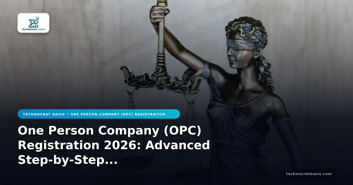 One Person Company (OPC) Registration 2026: Advanced Step-by-Step Roadmap