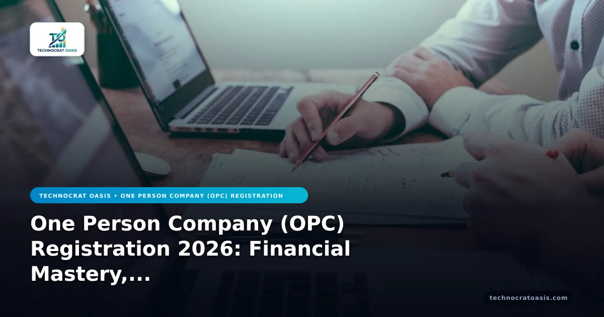 One Person Company (OPC) Registration 2026: Financial Mastery, Subsidies & ROI