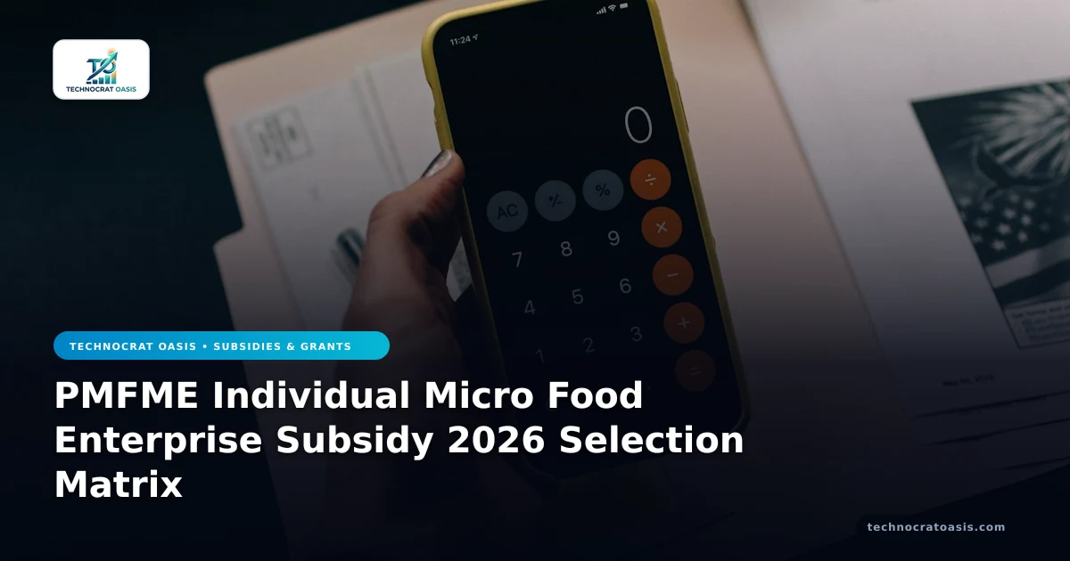 PMFME Individual Micro Food Enterprise Subsidy 2026 Selection Matrix