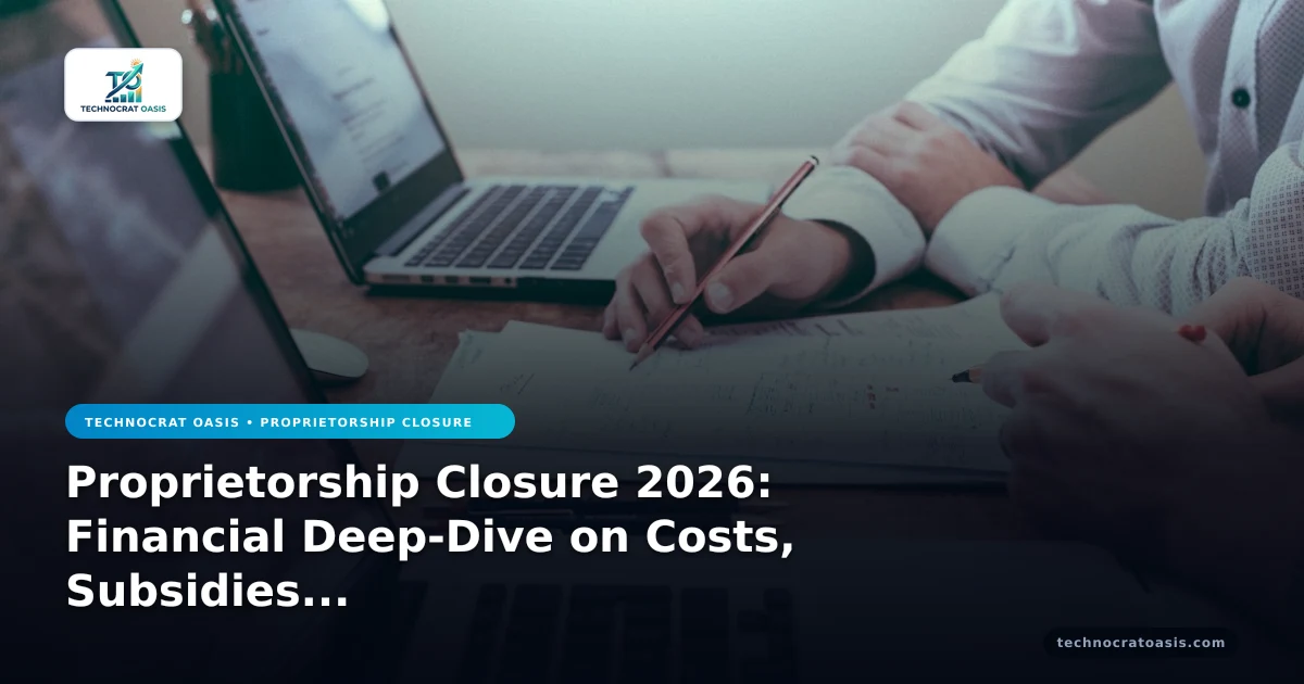 Proprietorship Closure 2026: Financial Deep-Dive on Costs, Subsidies & ROI