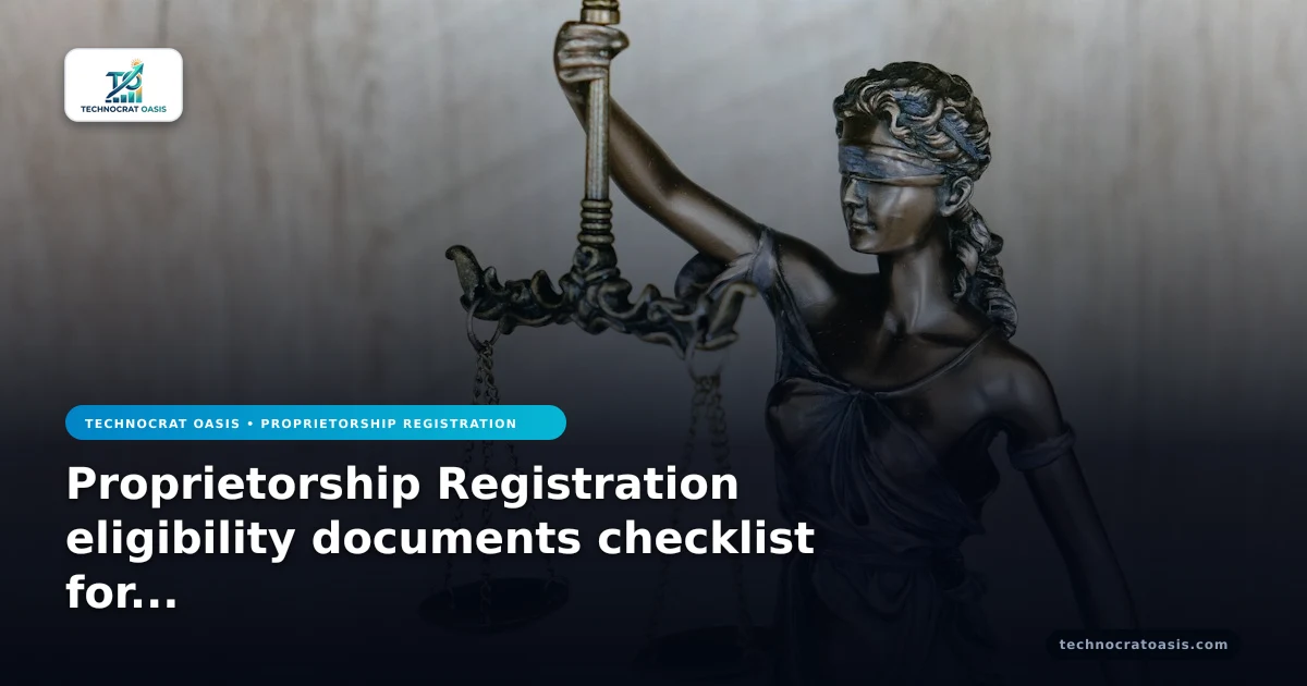 Proprietorship Registration eligibility documents checklist for 2026