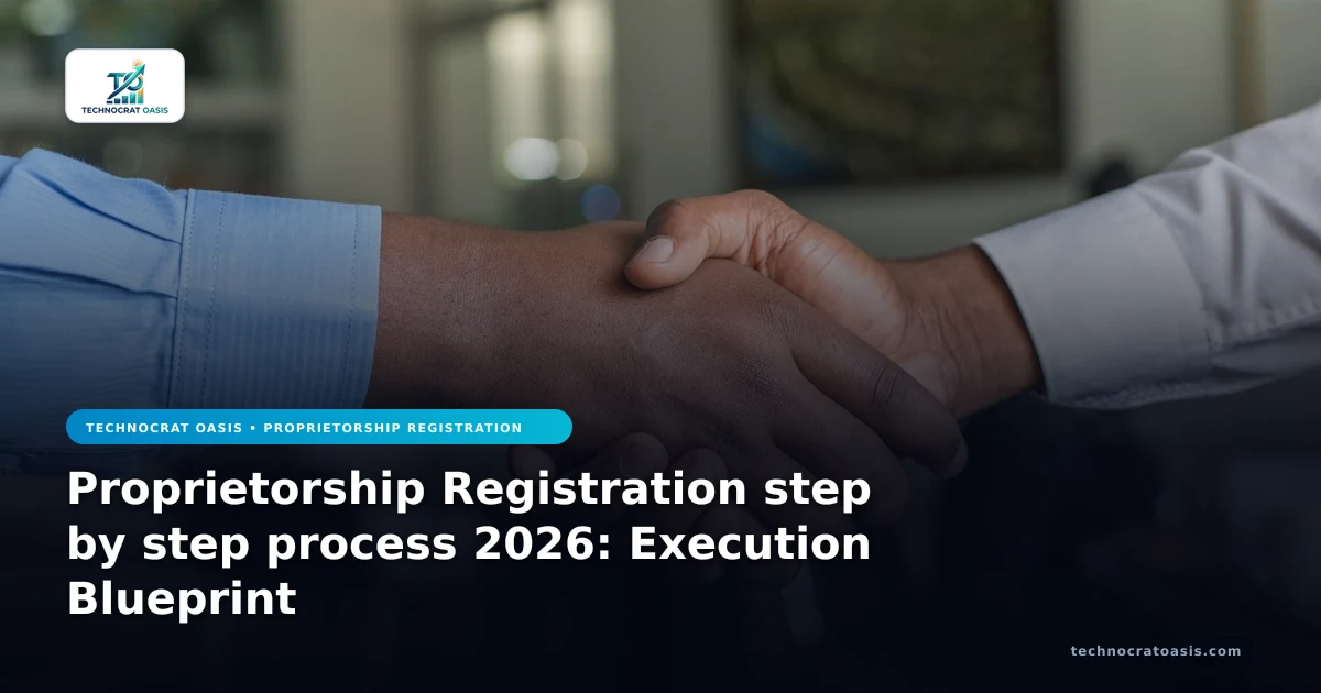 Proprietorship Registration step by step process 2026: Execution Blueprint