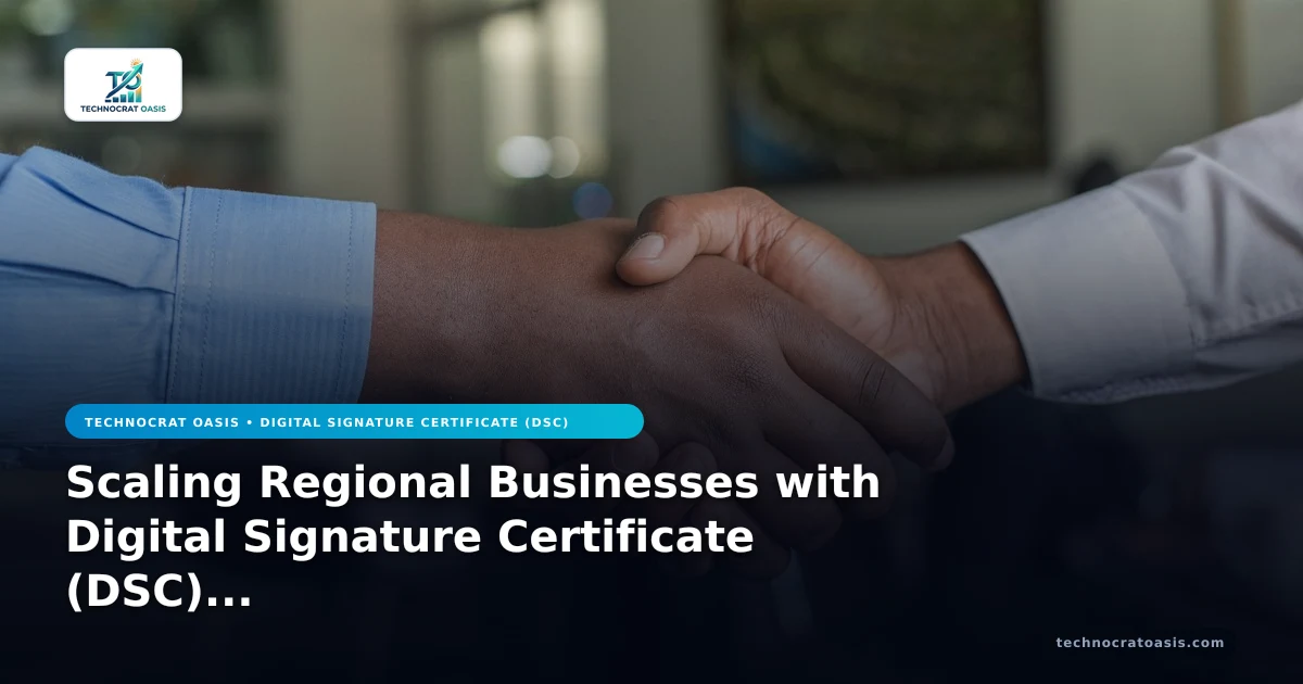Scaling Regional Businesses with Digital Signature Certificate (DSC) in 2026
