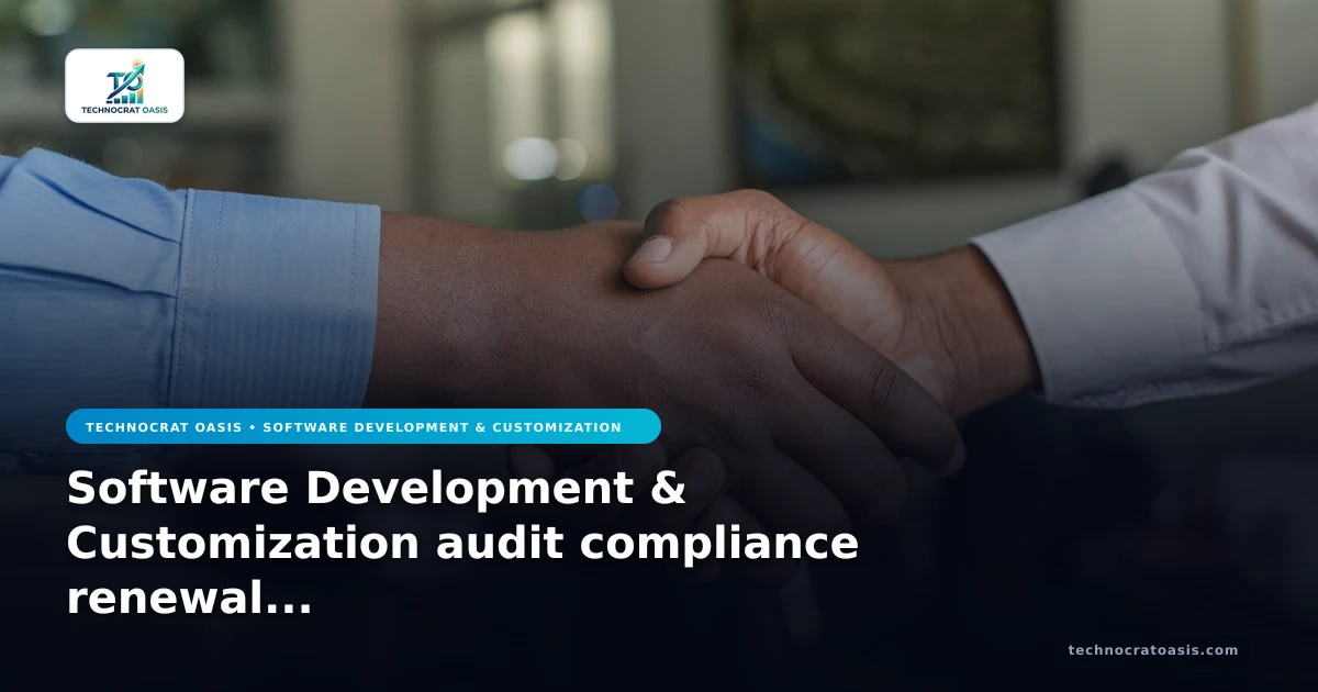 Software Development & Customization audit compliance renewal guide 2026