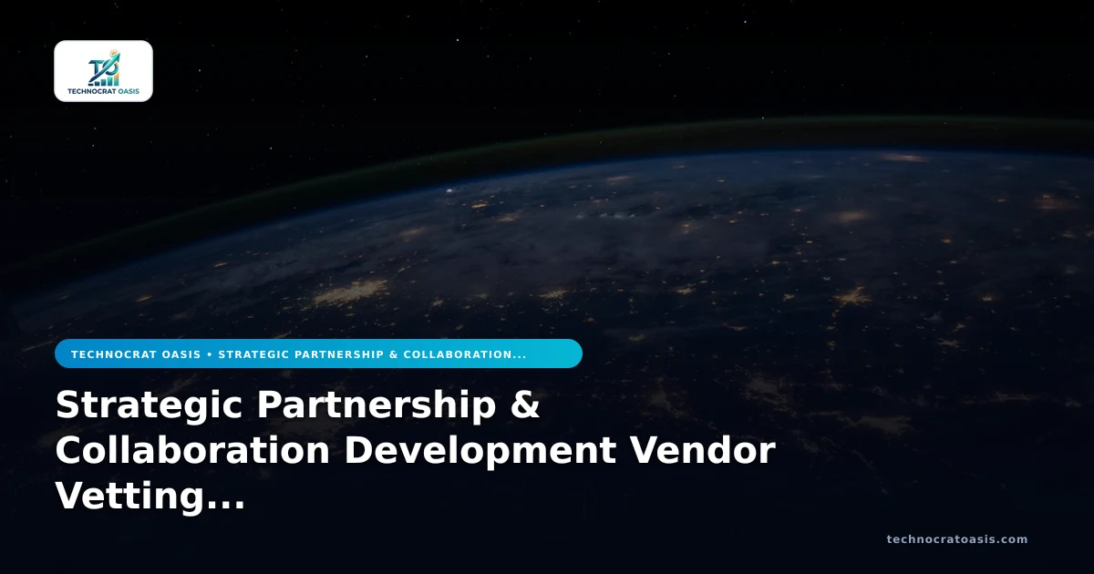 Strategic Partnership & Collaboration Development Vendor Vetting 2026